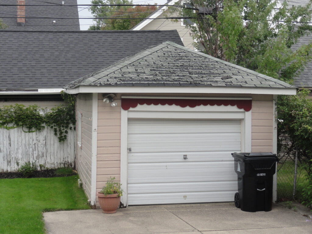 Before photo of 1920 one car garage